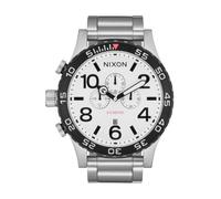 Nixon 51-30 Chrono Men's Watch 51 mm Silver White Quartz Chronograph with Stainless Steel Case and Stainless Steel Strap, 30 Bar Waterproof, A1389-5371-00