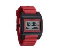 NIXON Base Tide Pro A1307 Digital Watch for Men and Women - Water Resistant Perfect for Surfing, Diving, Fishing - Water Sport Watches for Men - 42mm Watch Face, 24mm PU Band, Black / Hot Sauce, OSFM