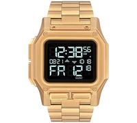 NIXON Clique Leather A1250 - All Gold/Black - 50m Water Resistant Women's Analog Classic Watch (38mm Watch Face, 17mm-15mm Leather Band)