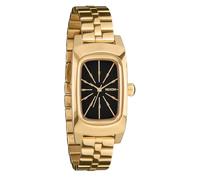 NIXON Frankie A1441-100m Water Resistant Women's Analog Watch (47 x 24mm Rectangular Watch Face, 14mm 3 Link Bracelet Band w/Butterfly Clasp), Mid Century/Gold/Black, Womens Standard, Frankie