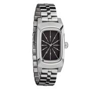 NIXON Frankie A1441-100m Water Resistant Women's Analog Watch (47 x 24mm Rectangular Watch Face, 14mm 3 Link Bracelet Band w/Butterfly Clasp), Mid Century/Silver/Black, Womens Standard, Frankie