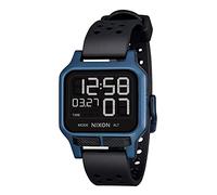 Nixon Heat A1320 - Ultra-Thin Digital Sports Watch for Men (38 mm Dial, 20 mm PU/Rubber/Silicone Strap), Black-Blue, OSFM,