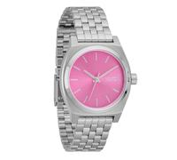 NIXON Medium Time Teller A1130-100m Water Resistant Women's Analog Classic Watch, Silver/Pink, Womens Standard, Medium Time Teller