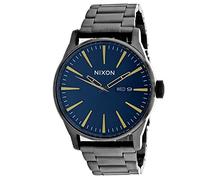 Nixon - Mens Analog Sentry SS Watch in Color: Gunmetal/Indigo