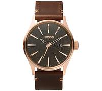 Nixon Men's Analogue Quartz Watch with Leather Calfskin Strap - A1052001