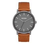 NIXON Porter Leather A1058 - Gold/Bar - 50m Water Resistant Men's Analog Classic Watch (40mm Watch Face, 20-18mm Leather Band)