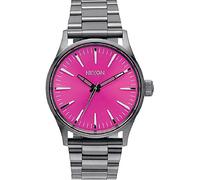 Nixon Sentry 38 SS -Spring 2017- Gunmetal/Pink Sunray, Pink/Silver, One Size, Bracelet