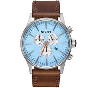 NIXON Sentry Chrono Leather Spring 2017 Sky Blue/Taupe, Sky Blue/Taupe, Standard Size, Bracelet