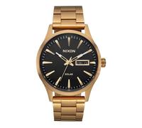 NIXON Sentry Solar A1346100m Water Resistant Stainless Steel Solar Powered Analog Watch (40 mm Watch Face, 2018 mm Custom Tapered Stainless Steel Band), All Gold Black, One Size, Sentry Solar