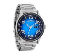 NIXON Sentry SS A356 - 100m Water Resistant Men's Analog Classic Watch (42mm Watch Face, 23mm-20mm Stainless Steel Band), Fisheye/Silver/Polar Blue, Mens Standard, Sentry Stainless Steel