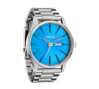 NIXON Sentry SS A356 - 100m Water Resistant Men's Analog Classic Watch (42mm Watch Face, 23mm-20mm Stainless Steel Band), Silver/Byron Blue Ombre, Mens Standard, Sentry Stainless Steel