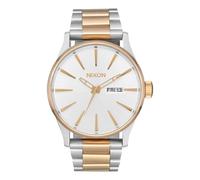 NIXON Sentry SS A364 - Silver/Gold - 108M Water Resistant Men's Analog Classic Watch (42mm Watch Face, 23mm-20mm Stainless Steel Band)