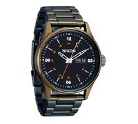 Nixon Sentry SS Stainless Steel Day/Date 42mm WR 100 Meters Mens Watch A356, Dark Olive/Black, Sentry Stainless Steel
