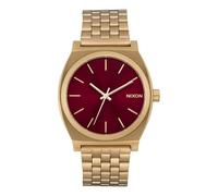 NIXON Time Teller A045-100m Water Resistant Men's Analog Fashion Watch (37mm Watch Face, 19.5mm-18mm Stainless Steel Band), Gold/Oxblood Sunray, One Size, Time Teller, Gold / Oxblood Sunray, One Size,