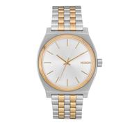 NIXON Time Teller A054 - Silver/Gold - 109M Water Resistant Men's Analog Fashion Watch (37mm Watch Face, 19.5mm-18mm Stainless Steel Band)