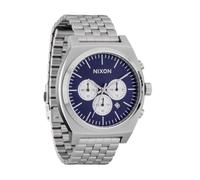 NIXON Time Teller Chrono A972-100m Water Resistant Analog Chronograph Watch (40mm Watch Face, 20-18mm Stainless Steel Band), Silver/Midnight/Silver, Mens Standard, Time Teller Chrono