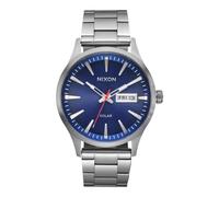 Nixon Unisex Analogue Japanese Quartz Movement Watch with Stainless Steel Strap A1346-5091-00, Navy Sunray/Silver