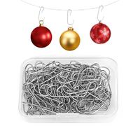 NIXRET 120pcs Silver Bauble Hooks, S-Shaped Metal Hangers for Secure Hanging of Xmas Tree Decorations, Made from Sturdy, Rust-Resistant Stainless Steel