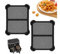 NIXRET Air Fryer Splatter Screen, 2 Hot Air Fryer Liners Accessories for Ninja Foodi MAX Dual Air Fryer AF400UK/AF451UK, Splatter Screen Protects Reusable Air Fryer Heating Coil and Fan