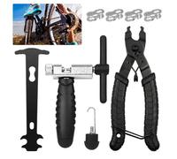 NIXRET Bicycle Chain Tool Bike Chain Removal Tool Set with Bike Chain Breaker, Chain Pliers, Multifunctional Chain Wear Tool, 4 Pairs Chain Quick Link for 7/8/9/10/12 Speed Chain Bike Repair Kit