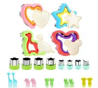 NIXRET Biscuit Cutters Shapes Cookie Cutter Set Plastic Cake and Pastry Cutters Shape Playdough Cutters Sandwich Cutters for Children Girls Cake, Sandwich, Fondant, Candles Making