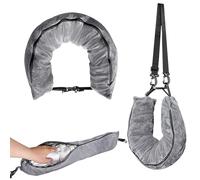 NIXRET Travel Pillow for Clothes, Grey Stuffable Neck for Travel - Fabric Pillow - With Adjustable Straps - for Airport - for Essentials Luggage