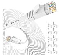 Nixsto Ethernet Cable 10M, Cat 6e/Cat6 Ethernet Cable High Speed with Network Patch Cords, LAN Cable Clips with Rj45 Connector for Router Modem Faster Than Cat 5e/Cat 5-White