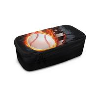 NIYADO Large Capacity Multi-Compartment Pencil case Boys Rugby Pencil case for Stationery Supplies Suitable for 10-12 Years Old(American Flag Baseball)