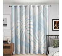 NIYAKA Tropical Leaf Blackout Curtains for Living Room, Monstera Palm Leaf Curtains for Bedroom, Thermal Insulated Eyelet Tropical Botanical Window Treatments 108 Drop, 2 Panels Drapes (W90 x L108)