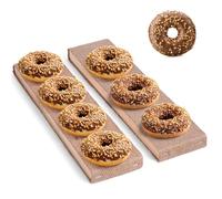 Niyanghome 2Pcs Cedar & Burlap Bagel Boards, Fits 3-4 Bagels Each, Layered Construction, Rectangular Shape, Brown Color, 41x9x2cm, Baking Assistance