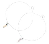 NIYANGLE 1 Pair Magnetic Couples Necklaces with Hexagonal Crystal Pendant, Jade and Metal Material, Unique Fashion Design, for Wedding or Party, Fit for Anniversary and Stand