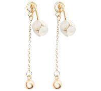 NIYANGLE 1 Pair Threader Earrings Drop Earrings Elegant Alloy Stones Dangle Decorate Ear Light Weight for Wedding and Valentines Day