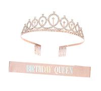 NIYANGLE 1 Set Birthday Crown for Women Elegant Rhinestone Headdress Chic Head Jewelry for Parties Dance Events and Special Occasions Rust Eye Catching Design