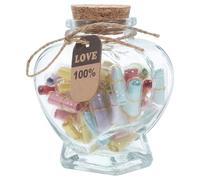 NIYANGLE 1 Set Cute Heart Shaped Capsule Decoration Bottle Unique Love Notes for Boyfriend Girlfriend for Anniversary Birthday Valentine's Day Write Your Wishes in Small Glass Jars