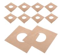 NIYANGLE 10 Pcs Vinyl Record Inner Sleeves Khaki Kraft Paper Right-Angle Design Protection for Vinyl Records Album Storage