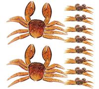 NIYANGLE 10 Pieces Brown 3d Simulation Crab Soft Fishing Lures Wear-resistant Artificial Baits for Freshwater Angling Professional Fishing Tool and Supplies