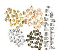 NIYANGLE 100PCS Alloy Spacer Bail Beads Three-way Pendant Connectors for DIY Bracelet Necklace Jewelry Making Polished Charm Hangers for Stylish Crafting