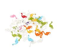 NIYANGLE 100pcs Cartoon Dinosaur Wood Sewing Buttons Creative DIY Fasteners for Clothes Scrapbooks Party Decorations Small Lightweight Natural Shape Novelty Buttons for Knitting and Crafts