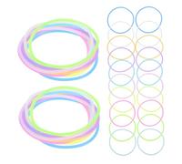 NIYANGLE 100pcs Glow The Dark Silicone Hair Ties Bands for Boys and Girls Party Favors Strong Hold Soft Stretchy Material for Concerts Sports and Carnival Events