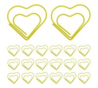 NIYANGLE 100pcs Gold Heart Paper Clips Small Metal Clips Love-Shaped Paper Clamps for Office School Wedding Decoration and Document Organization