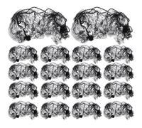NIYANGLE 100pcs Mesh Hair Net: 20-inch Nylon Invisible Hair Nets High Elastic Reusable for Women Ballet Buns Wigs Sleeping Catering Hairstyling Black