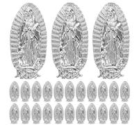 NIYANGLE 100pcs Silver Metal Alloy Virgin Mary Nail Charms Religious Nail Art Decorations Accessories for Women Manicure Suitable for Holiday Parties and Craft Making