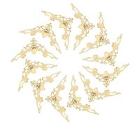 NIYANGLE 100pcs Vintage Metal Book Corners Protective Edge Covers for Scrapbooking Photo Albums Menus Notebooks and Wooden Boxes Decorative Gold Corner Guards