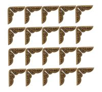 NIYANGLE 100pcs Vintage Style Iron Album Corner Protectors Two-Tone Mini Book Cover Guards for Scrapbooking Photo Albums Notebooks Smooth Antique Bronze Finish