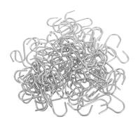 NIYANGLE 100pcs Zinc Coated Iron S Hooks for Organizing Kitchen Utensils and Scarfs, Sturdy S Shaped Hooks in Silver Colour for Closet and Kitchen Storage Solutions