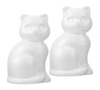NIYANGLE 10pcs 14cm Foam Cat Embryos DIY Craft Foam Animal Models for Blank Statues for Painting and Decorative Handicrafts