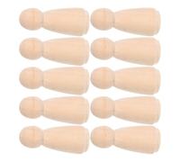 NIYANGLE 10pcs 45mm DIY Natural Wooden Peg Dolls Unpainted People Shapes for Crafting Wedding Cake Toppers Home Decor Art Projects