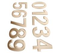 NIYANGLE 10pcs 70mm 3D Metal Door Number Signs Golden House Address Numbers for Outdoor Use Self-Adhesive for Hotels Offices and Residential Doors
