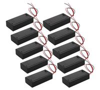 NIYANGLE 10pcs Aa Battery Holder with Power Control, Pre Wired Leads and Complete Alloy Plastic Enclosure, Small Battery Case for DIY Projects and School Electronics Circuits