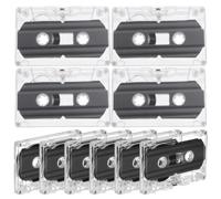 NIYANGLE 10pcs Blank Audio Cassette Tapes 60 Minute Recordable Vintage Retro Design Reusable Plastic Mixtape Blanks with Hard Case for Creative Projects and Broadcasting